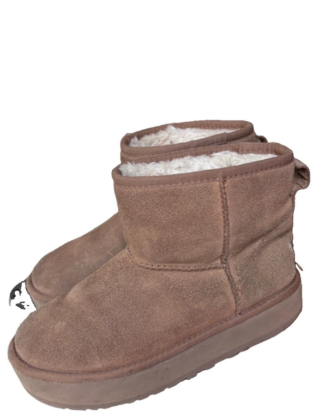 Women's UGG Classic Ultra Mini Platform Boots Chestnut Sheepskin Plush Size 5